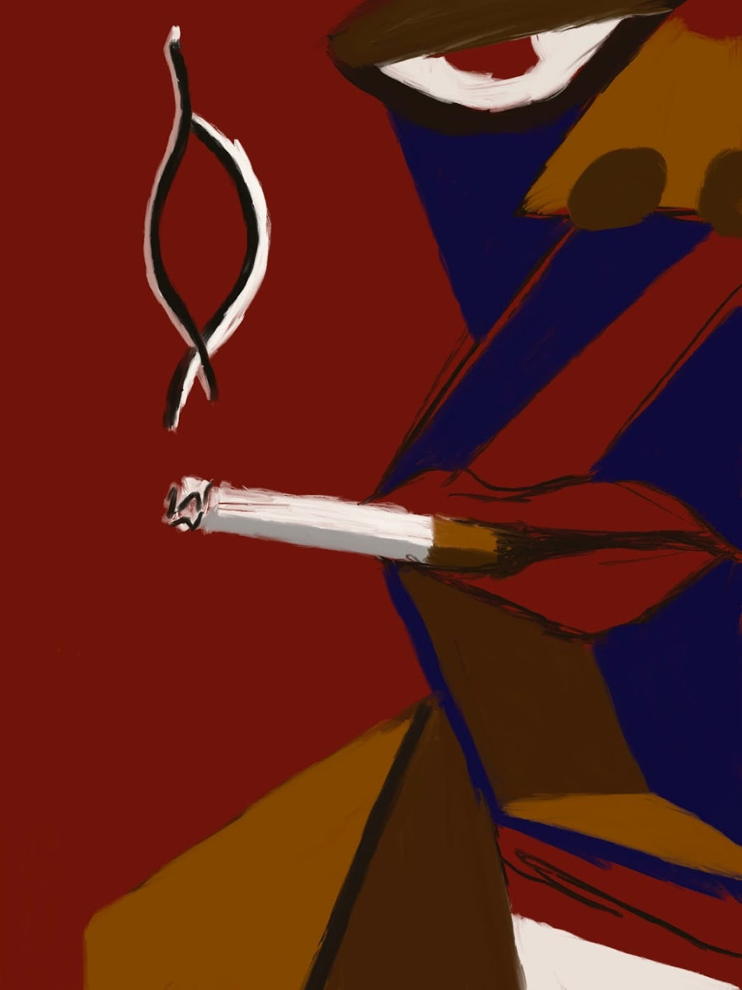 Monsieur Cigarette Smoke - A5 Art Print